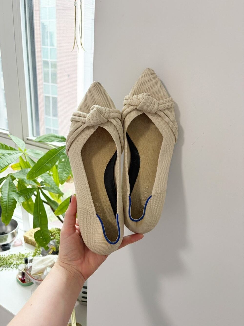 Rothy's The Knot Point II Flats in Conch White Size 10
